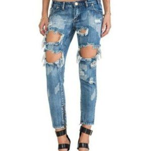 One Teaspoon Trashed Freebirds Distressed Jeans